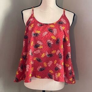 Body Central | Red Floral Tank with Open Back | M